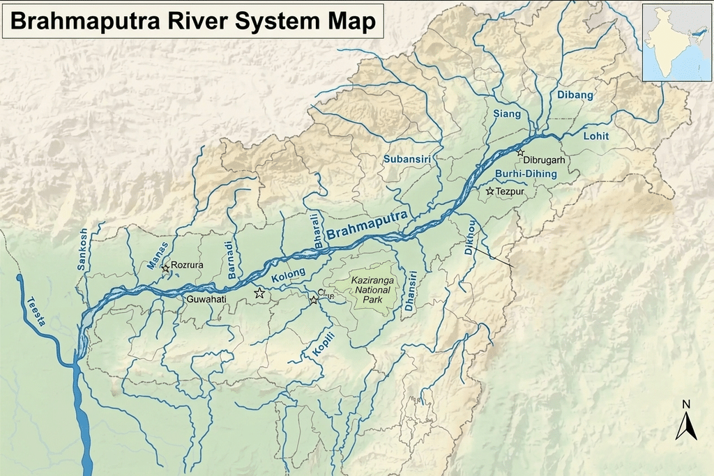 Brahmaputra River System Map