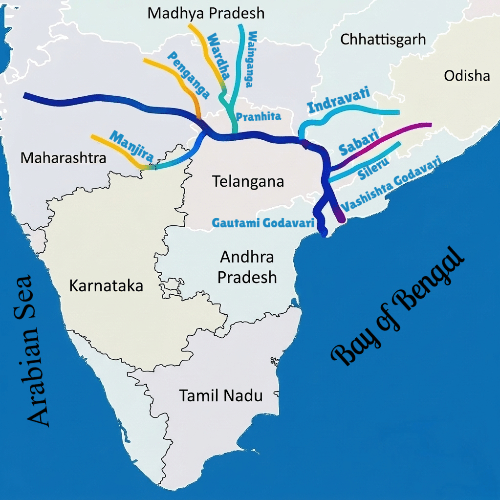 Godavari River System Map