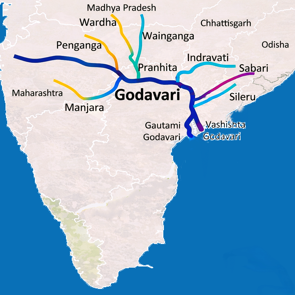 Godavari River System Map