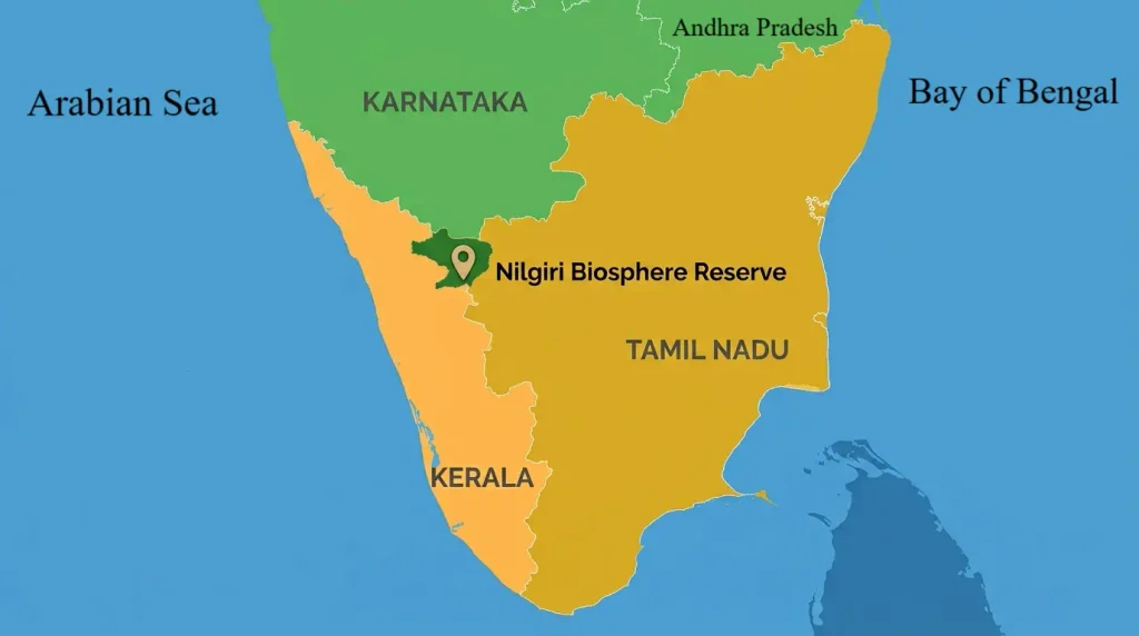 Nilgiri Biosphere Reserve Map